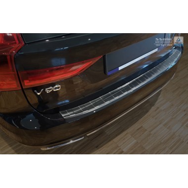 Накладка на задний бампер (черная матовая) Volvo V90 (2016-) бренд – Avisa главное фото
